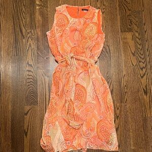 Tommy Hilfiger Vibrant Orange Paisley Midi Dress